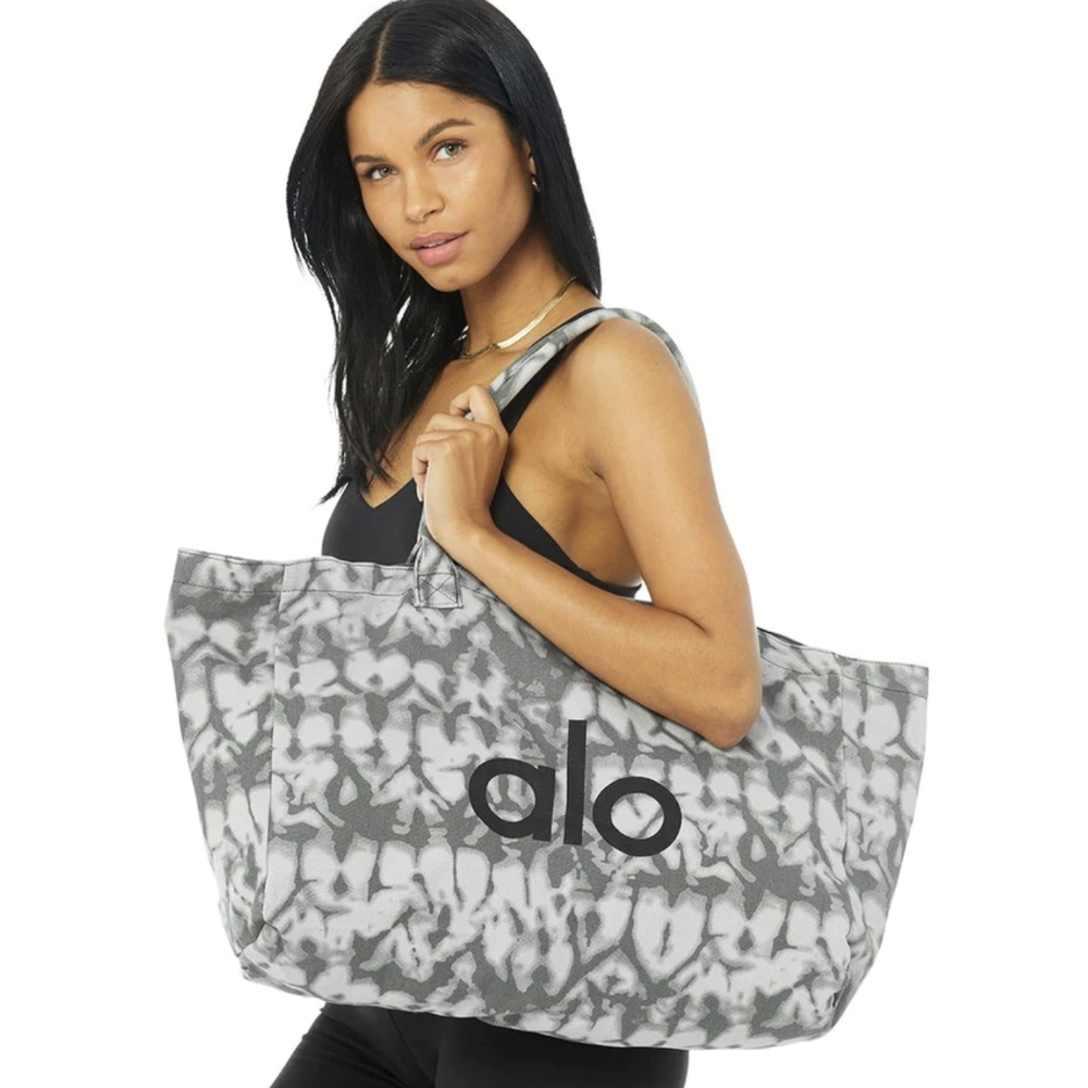 New Alo grey tie dye shopper tote